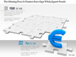 0814 puzzle mat with euro symbol on single puzzle showing financial solution image graphics for powerpoint