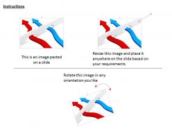 0814 red and blue arrows breaking the wall shows success image graphics for powerpoint