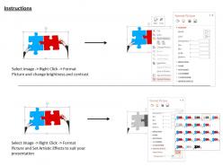 0814 red and blue puzzle fixed by hands image graphics for powerpoint