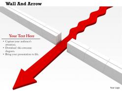 0814 red arrow breaked the wall shows leadership image graphics for powerpoint