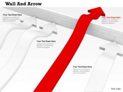 0814 red arrow jumping wall while white arrows trying to cross the wall image graphics for powerpoint
