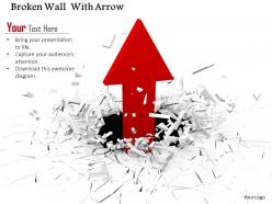 0814 red arrow moving out from cracked background image graphics for powerpoint