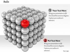 0814 red ball in the corner of grey balls shows leadership image graphics for powerpoint