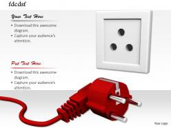 0814 red electrical plug with one socket for target achievement image graphics for powerpoint