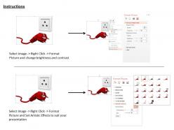 0814 red electrical plug with one socket for target achievement image graphics for powerpoint