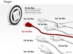 0814 red plug leading multiple white plugs for target achievement image graphics for powerpoint