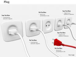 0814 red plug outside the socket with white electrical plugs image graphics for powerpoint