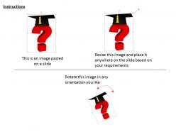 0814 red question mark wearing graduation cap shows education concept image graphics for powerpoint