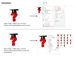 0814 red question mark wearing graduation cap shows education concept image graphics for powerpoint
