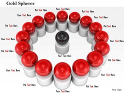 0814 red spheres around the brown sphere shows team and leadership image graphics for powerpoint