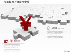0814 red yen symbol on white puzzle image graphics for powerpoint