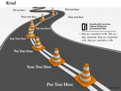0814 roadmap with multiple traffic cones for business targets image graphics for powerpoint