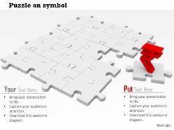 0814 rupee symbol on white puzzles shows finance image graphics for powerpoint
