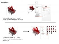 0814 shopping cart full with fifty percent discount value image graphics for powerpoint