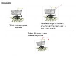 0814 shopping cart on multiple dollars image graphics for powerpoint