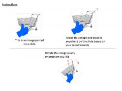 0814 shopping cart with hand icon for assurance shopping image graphics for powerpoint