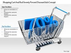 0814 shopping cart with seventy percent value of discount image graphics for powerpoint
