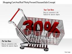 0814 shopping cart with thirty percent value of discount image graphics for powerpoint