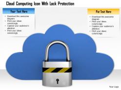 0814 silver lock infront of blue cloud shows cloud computing image graphics for powerpoint