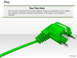 0814 single green plug for technology and electronics image graphics for powerpoint