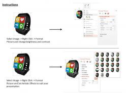 0814 smartwatch with multiple application image graphics for powerpoint