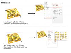 0814 solution path with golden maze for problem solving image graphics for powerpoint