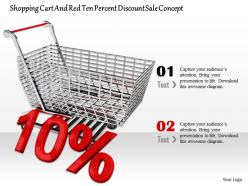0814 ten percent value of discount with shopping cart image graphics for powerpoint