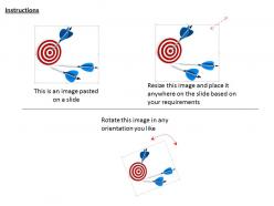 0814 three blue arrows approaching towards red dart target diagram image graphics for powerpoint