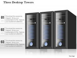 0814 three desktop towers standing side by side with blinky lights ppt slides