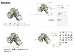 0814 three stacks of dollars for finance graphic image graphics for powerpoint