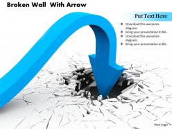 0814 turned blue arrow heading inside the crack background image graphics for powerpoint