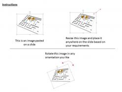 0814 two yellow arrows in the middle of maze to show solution image graphics for powerpoint