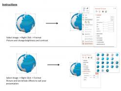 0814 unique blue color globe for business and sales image graphics for powerpoint