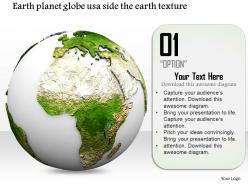 0814 usa side globe with earth texture for globalization image graphics for powerpoint