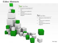 0814 white and green cubes with abstract design image graphics for powerpoint
