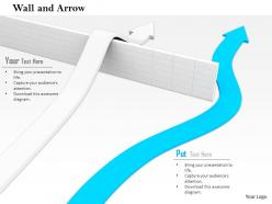 0814 white arrow jumping the wall while blue arrow is passing by shows success image graphics for powerpoint