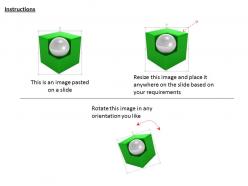 0814 white ball on the corner of green cube shows leadership image graphics for powerpoint