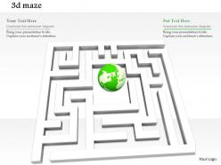 0814 white maze graphic with green ball in center for problem solving image graphics for powerpoint