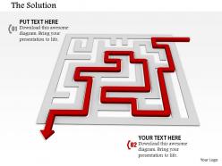 0814 White Maze With Red Solution Arrow Image Graphics For Powerpoint ...
