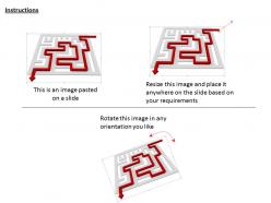 0814 white maze with red solution arrow image graphics for powerpoint