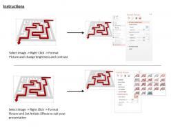 0814 white maze with red solution arrow image graphics for powerpoint