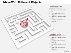 0814 white maze with target dart and arrow for target achievement image graphics for powerpoint