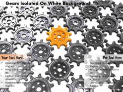 0814 Yellow Gear On Black Gears Background Shows Leadership Image Graphics For Powerpoint