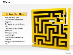 0814 yellow maze on white background for problem solving image graphics for powerpoint