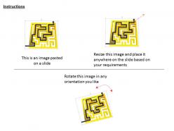 0814 yellow maze with black arrow highlighting the solution path image graphics for powerpoint