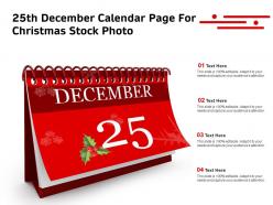 0914 25th december calendar page for christmas stock photo