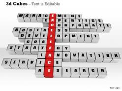 0914 3d cubes business management text image graphics for powerpoint