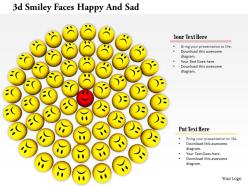 0914 3d smiley faces happy and sad circle formation image slide image graphics for powerpoint