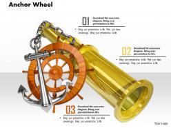 0914 anchor wheel and binocular image slide image graphics for powerpoint