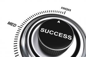 0914 arrow pointing at high level of success stock photo